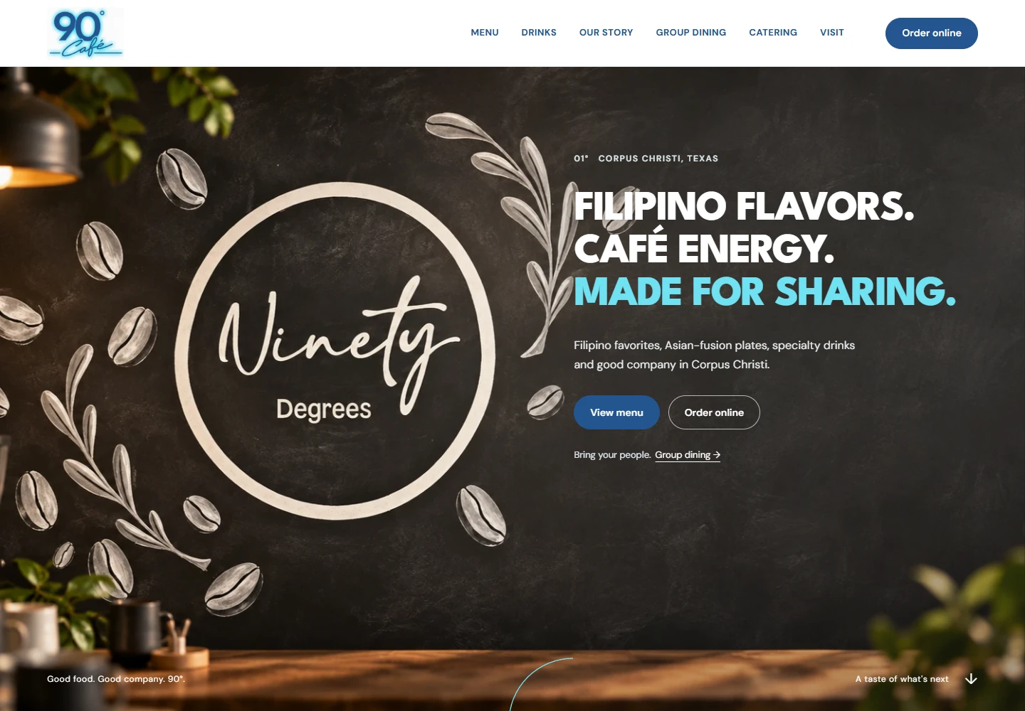 90° Café website