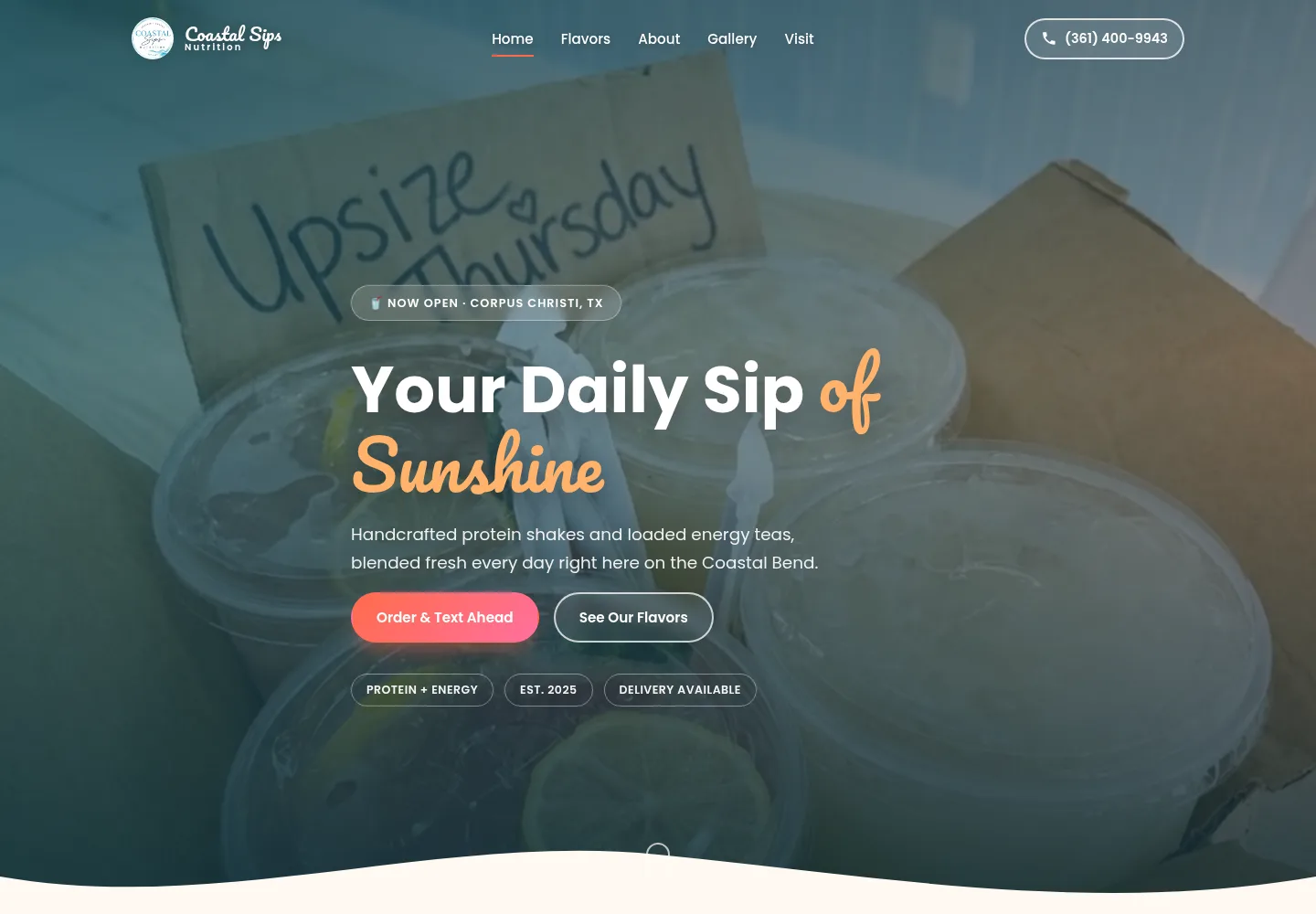 Coastal Sips Nutrition website