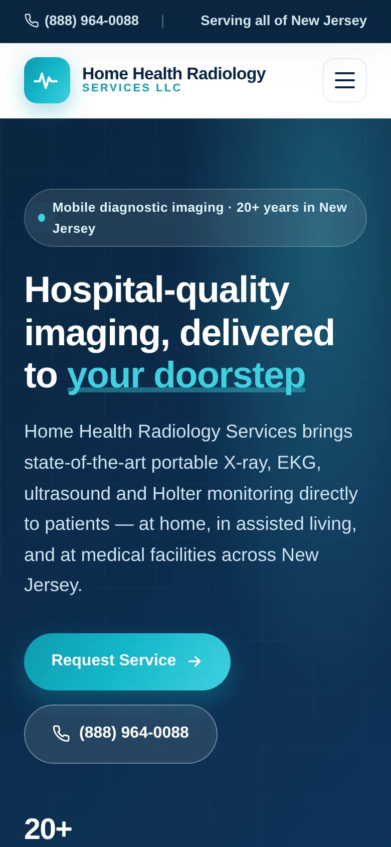 Home Health Radiology Services mobile website concept