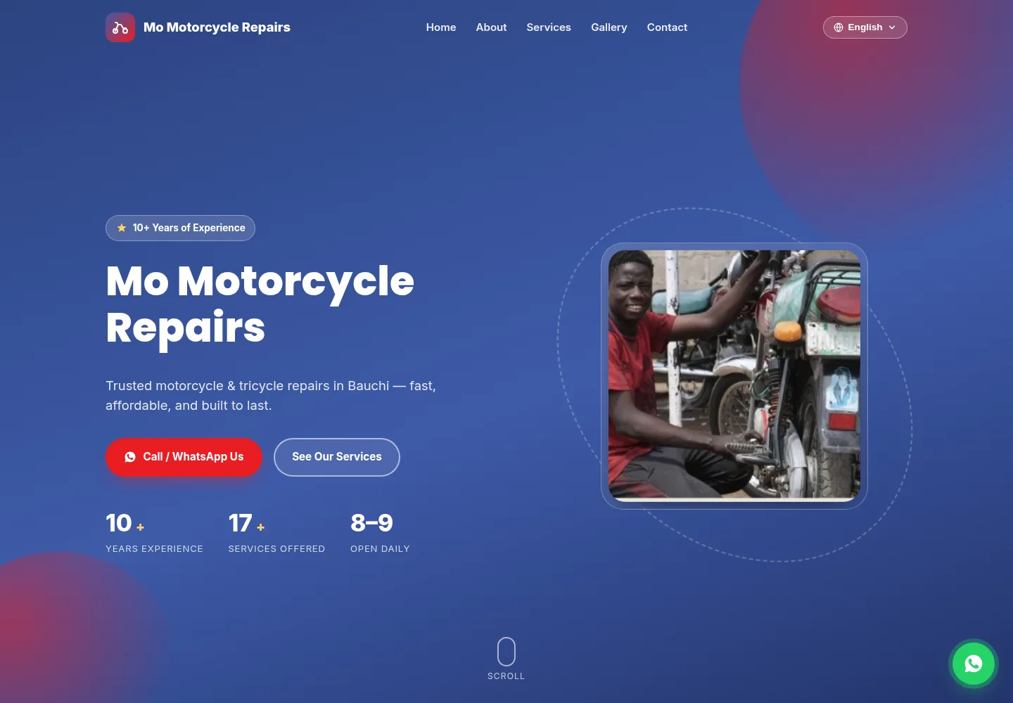 Mo Motorcycle Repairs website screenshot