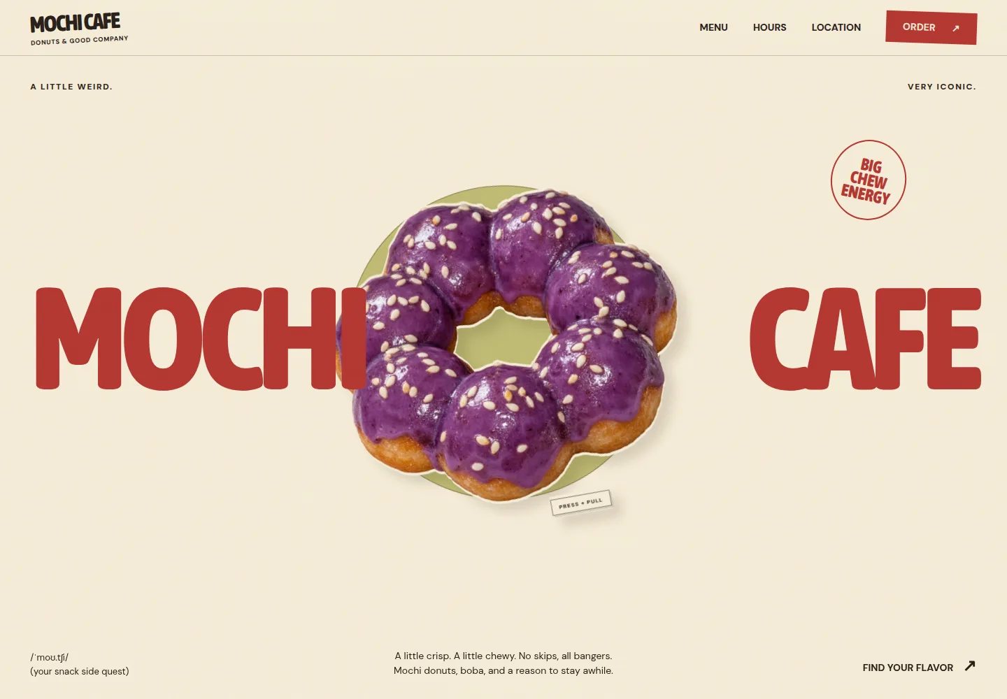 Mochi Cafe website screenshot