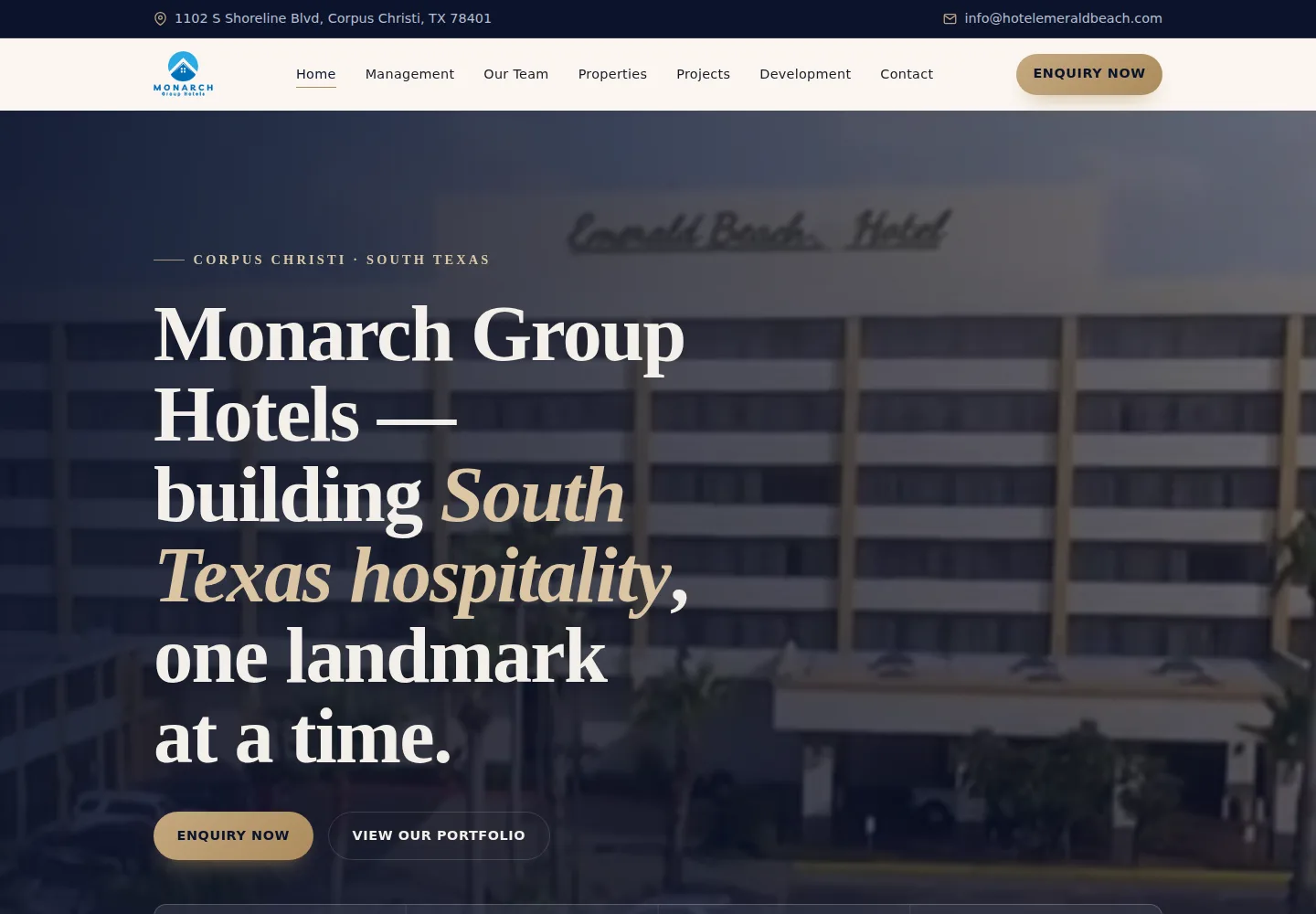 Monarch Group Hotels website screenshot